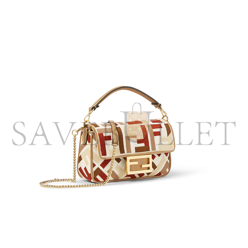 F**di baguette mini canvas bag with multicolour ff embroidery 8bs017aydff1tvk (20*13*5cm)